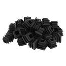 50 Pcs Plastic Blanking End Cap Square Tube Insert 16mmx16mm Black Q2V4