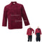 Red Chef Waiter Double-breasted Coat Uniform Long Sleeve Jacket Clothes XXXL