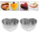 2x NonStick Springform Cake Tin Removable Bottom Heart Shaped Cake Mold