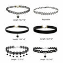 6 Pieces Choker Necklace Set Stretch Velvet Classic Gothic Tattoo Lace Chok J2G3