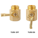Heavy Duty 3/4 Inch Brass Shut Off Valve Garden Hose Connector (2 Pack), Br