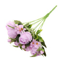 9Head Artificial Rose Flowers Silk Bouquet Bridal Home Vase Decor DIY Purple