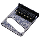 Metal Roller Saddle Electric Guitar Bridge 6 Tone Pattern Design Tailpiece