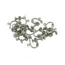 36pcs Brass Metal Clip On Screw Back Earring Findings with Open Loop & Ball