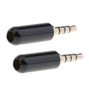 2PC 3.5mm 1/8" Male Jack Mini Black Audio Plug Male Stereo Adaptor DIY Soldering