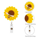 Sunflower Badge Reel Holder Accurate Stitching Strap Telescopic Retracting Clip