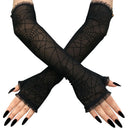 Spider Web Arm Sleeves Gloves Fancy Dress Up Halloween Costume Accessory CospBME