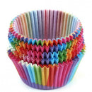 100 Pack Rainbow Color Muffins Cupcakes Wraps Cases - DIY Baking Accessories for