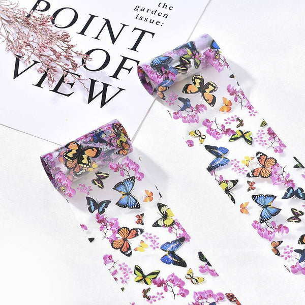Colorful Butterfly Starry Nail Foil Colorful Floral Nail Art Stickers Decoration