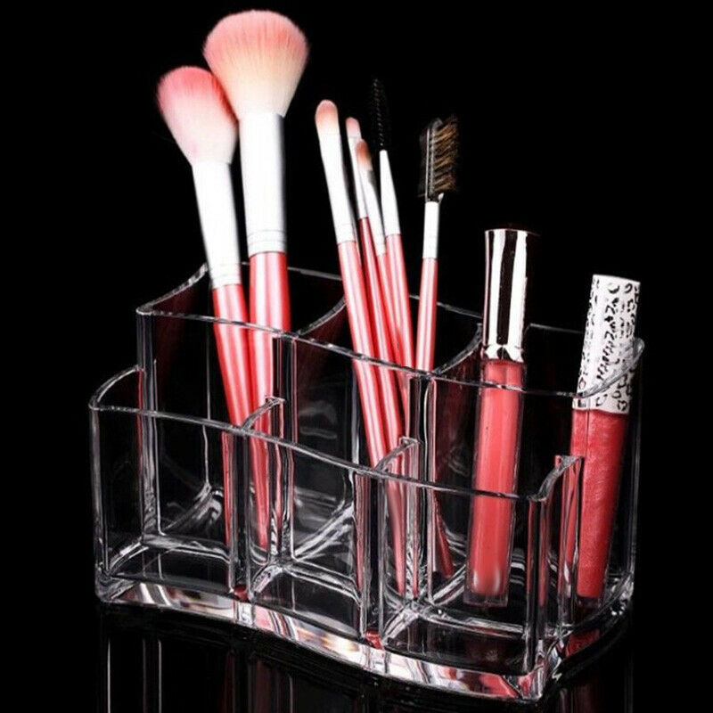 6 Grids Transparent Plastic Lipsticks Makeup Brush Cosmetics Display Stand  C6F7