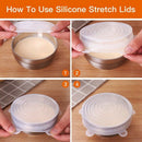 Silicone Stretch Lids,12 Pack Reusable Durable And Expandable Lids To Keep  P4I3
