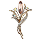 Fashion Rhinestone Champagne Brooch Pin Women Wedding Bridal Party Flower C Y9X1