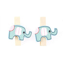8x Mixed Colorful Elephant Wood Clips Photo Paper Pegs Clothespin Craft DecorMO