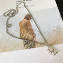 Fashion Stainless Steel Necklace Robot Pendant Choker Hiphop Chain Charm Jewe-OZ