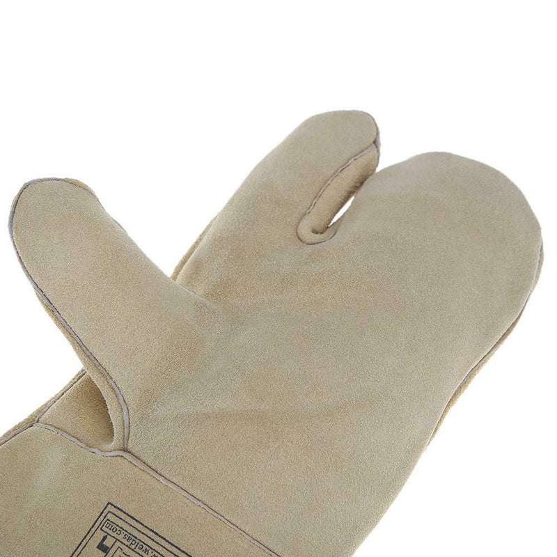Welding Worker Cow Split Core Leather Gloves Heat Resistant Safety Gloves A