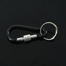 6 cm Long Black Aluminum Alloy Screw Locking Split Ring Keyring Carabiner H Y8R4