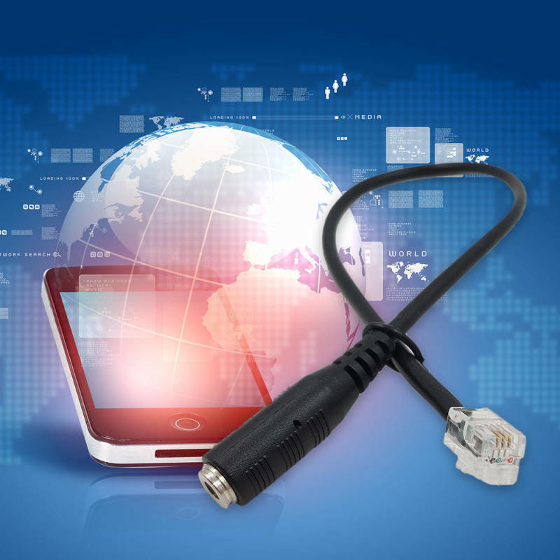 RJ9 to 3.5mm Female Jack Adapter Convertor PC Headset Cable to Avaya HQQ