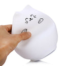 1X(Popular Led Usb Rechargeable Cute Cat Night Light Colorful Silicone Bedr