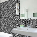 Self Adhesive Waterproof Black Marble Mosaic Tile Stickers Wall Decals A