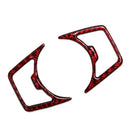 Red Carbon Fiber Headlight Switch Button Trim Stickers for Ford Mustang 15-19