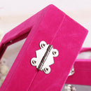 Jewelry Box Organizer 8 Grids with Glass Showcase Storage Container - Red Q9Q2