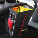 Waterproof Seat Organizer Car Trash Can Foldable With Cover Storage Pocket