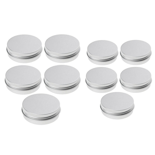 10pcs 5/15ml Empty Aluminium Cosmetic Pot Jar Tin Container Box w/Screw Lids