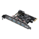 PCI-E to USB 3.0 4Port PCI Express Card Controller Power Connector