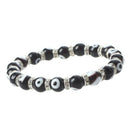 Roundel Evil Eye Lampwork Glass Crystal Bracelet Black HOT