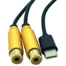 Dual Rca Female To Type-C Usb C Signal Video Av Audio Cable Connector Lead