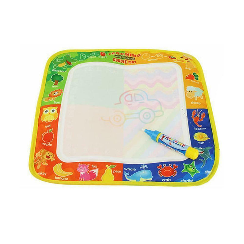 Kids Magic Water Drawing Canvas Coloring Mat with 2 Pens Baby Doodle Painting