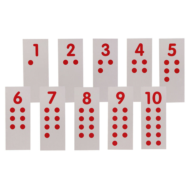 Baby Kids Montessori Mathematics 1-10 Numbers Card Chips Counting Toys Gift