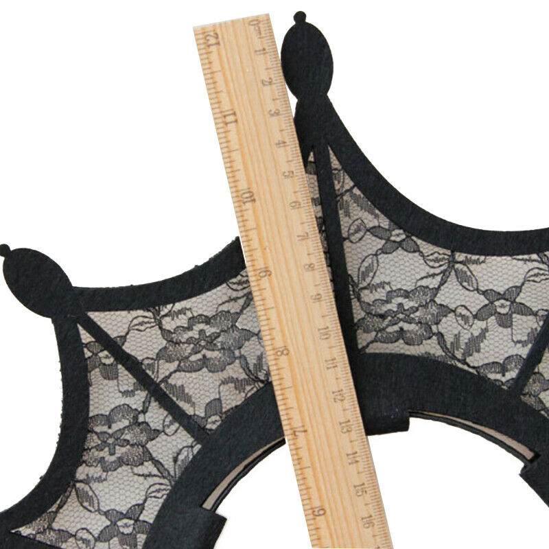 Headband Gothic Halloween Black Queen Tiara Crown Lace Costume Ball HairS Kw