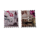 50x Printed Stamps Design Wooden 2-holes Buttons for Scrapbook Craft 34x24mm