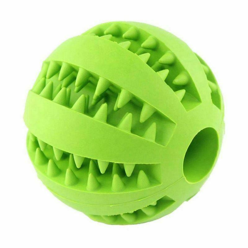 Dog Tooth Cleaning Balls,Chewing Food Toys Ball Non-Toxic Soft Rubber Ball  M8Q2