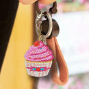 4pcs DIY Cupcake Full Drill Special Shaped Diamond Painting Keychains Gifts