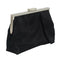 Black Satin Crystal Clustered Buckle Evening Clutch Bag Handbag Prom Purse
