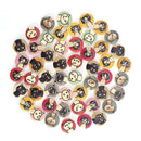 Painted Round Wood Buttons for Sewing Scrapbook Home Clothing Crafts Decor 50pcs