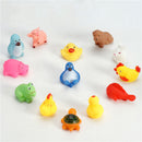 13Pcs Baby Bath Toys Squeaky Rubber Animal Floating Water Kids Toys Tools
