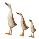 Set Of 3 Painted Duck Statues Garden Yard Lawn Decor Hand