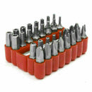 33PC SECURITY BIT SET SCREWDRIVER TOOL HOLDER TORX Y0M5 SPANNER STAR HEX Y7 J2K9