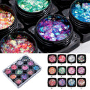 12pcs Nail Art Glitter Powder Dust UV Gel Acrylic Powder Sequins Party Nails Tip