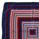 Lady Dark Blue Red White Stripe Print Square Kerchief Neck Scarf Wrap I9E5