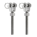 2x Stainless Steel Jaw End Bolt & Nut Replacement for Turnbuckle Shade Sails
