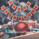 Linen Flag Banner Garland English Merry Christmas Party Ornament Home Decor