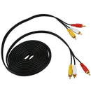 Triple 3 RCA Male to Male Audio Video DVD TV AV Cable 4.6M Long Black