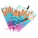 20pcs Makeup Brush Set Eyeshadow Foundation Lip Brush (Gradient Pink Blue) A