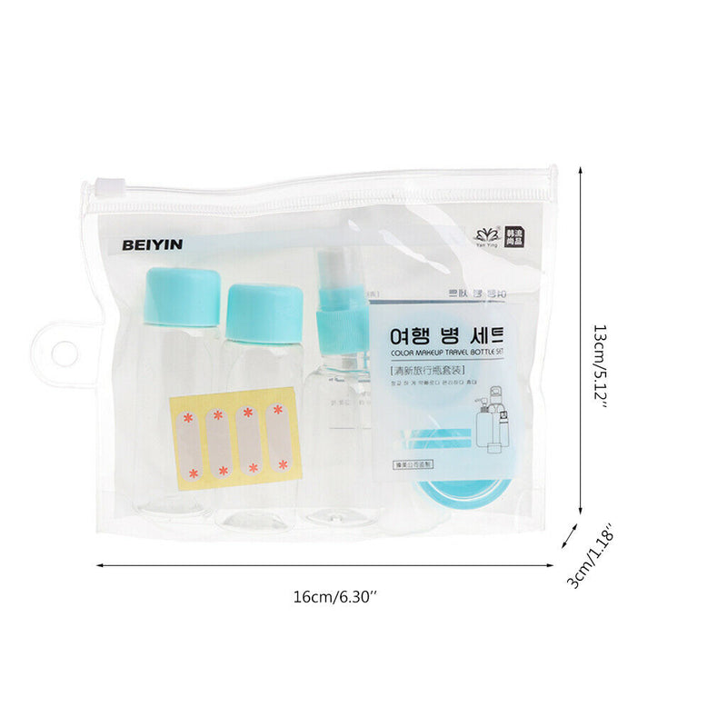 7Pcs Travel Mini Plastic Transparent Empty Makeup Container Bottle Set New