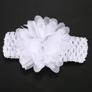 Baby Girls Chiffon Flower Headband Dress Up Headband (White) G9R8
