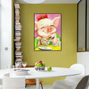 Pig 5D Full Round Rhinestones Drill Diamond Painting Rhinestone Art Picture